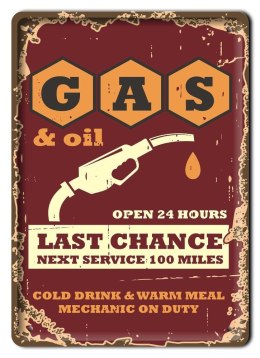 GAS AUTO GARAŻ METALOWY SZYLD PLAKAT RETRO #07593