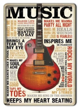 GITARA PLAKAT METALOWY SZYLD OBRAZEK RETRO #20229