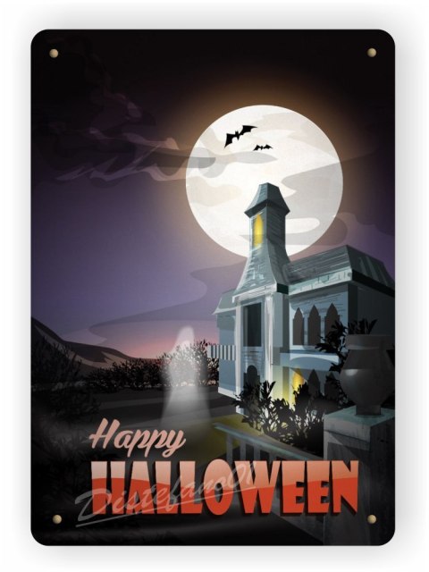 HALLOWEEN METALOWY SZYLD PLAKAT VINTAGE #04419