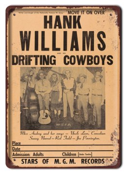 HANK WILLIAMS PLAKAT METALOWY SZYLD RETRO #12097