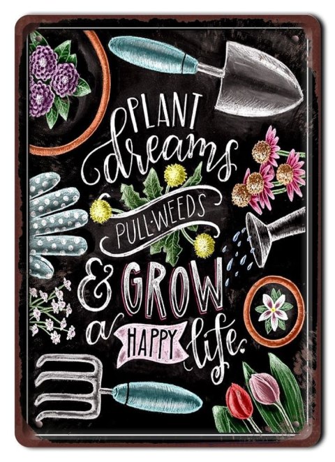 HAPPY LIFE METALOWY SZYLD VINTAGE RETRO #07583
