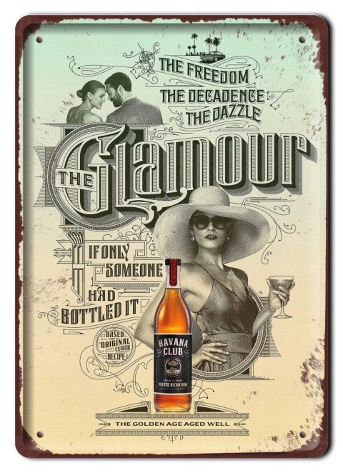 HAVANA CLUB RUM METALOWY SZYLD PLAKAT RETRO #07530