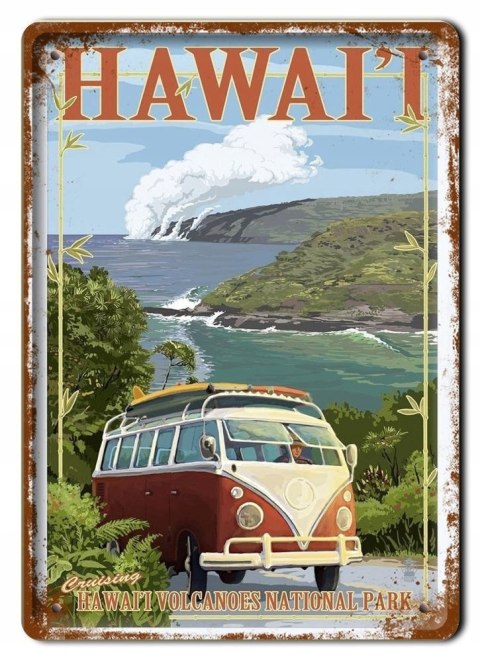 HAWAJE METALOWY SZYLD PLAKAT RETRO #08051