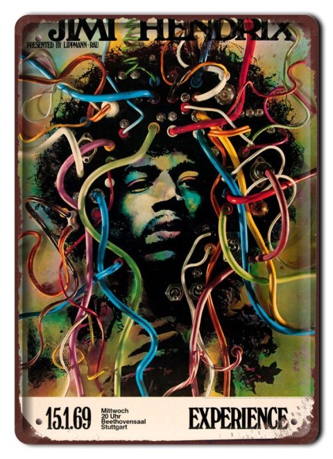 HENDRIX PLAKAT METALOWY SZYLD RETRO VINTAGE #12032