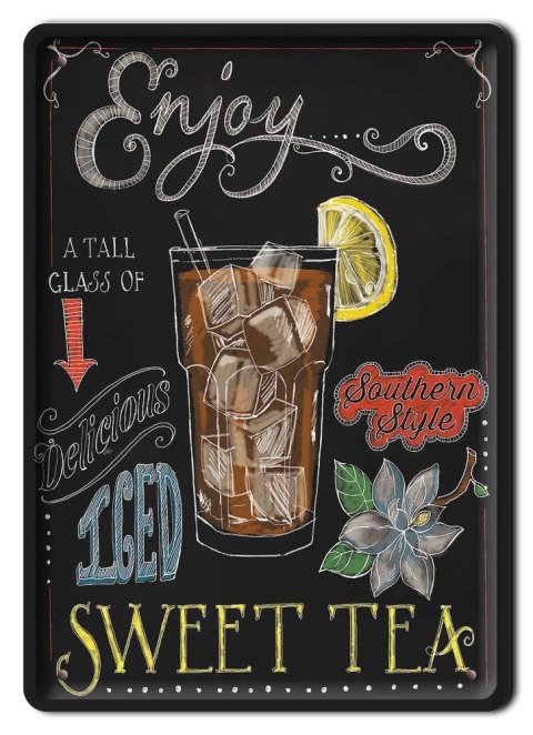 HERBATA PLAKAT METALOWY SZYLD RETRO #08107