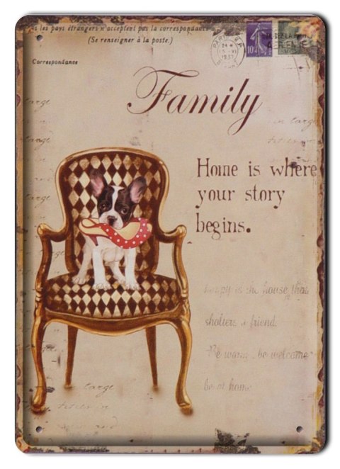 HOME FAMILY METALOWY SZYLD RETRO VINTAGE #00782