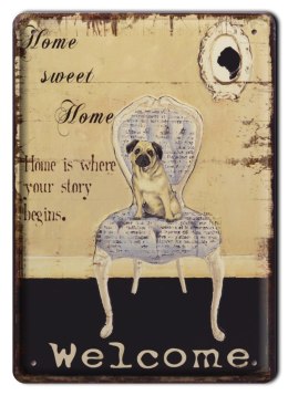 HOME SWEET HOME METALOWY SZYLD PLAKAT RETRO #00723
