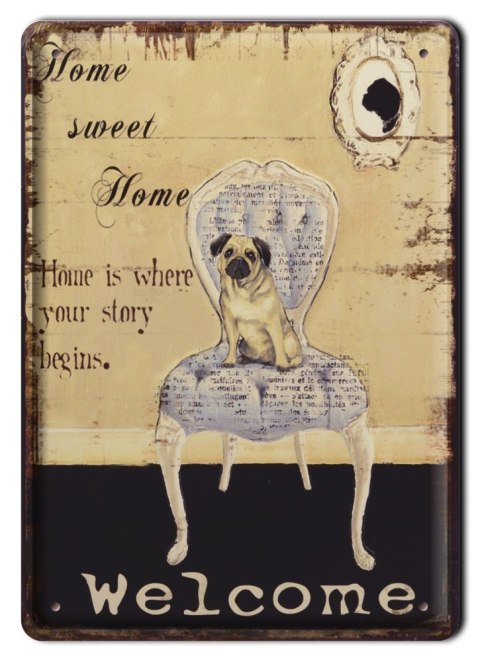 HOME SWEET HOME METALOWY SZYLD PLAKAT RETRO #00723
