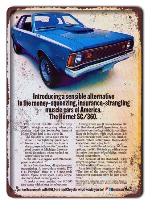 HORNET SC/360 METALOWY SZYLD OBRAZEK RETRO #05779