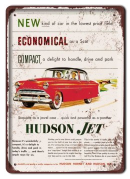 HUDSON JET PLAKAT METALOWY SZYLD RETRO #11080