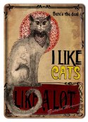 I LIKE CATS METALOWY SZYLD OBRAZEK VINTAGE #01666