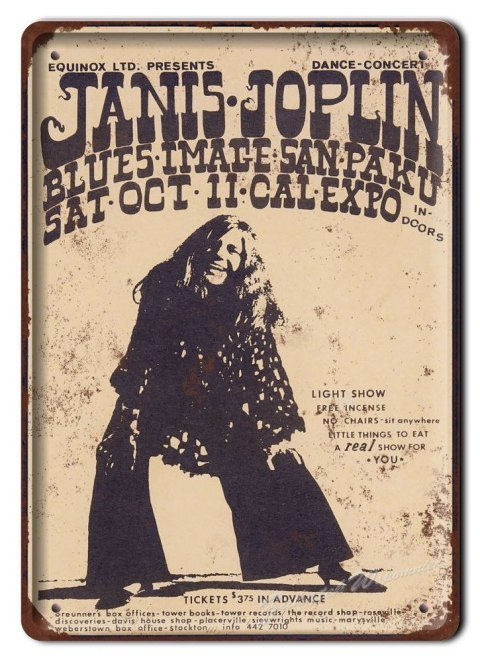 JANIS JOPLIN METALOWY SZYLD PLAKAT RETRO #06151
