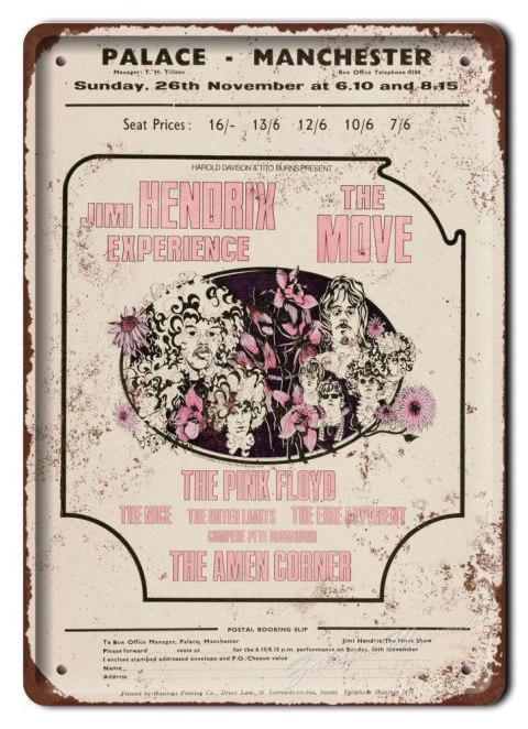 JIMI HENDRIX METALOWY SZYLD PLAKAT RETRO #06371