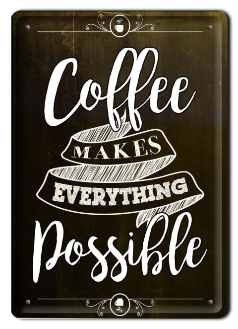 KAWA COFFEE METALOWY SZYLD VINTAGE RETRO #07491