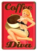 KAWA DIVA METALOWY SZYLD PLAKAT RETRO #07532