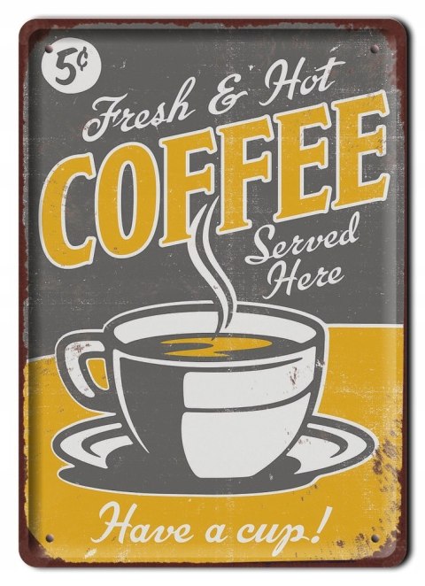 KAWA DRINK METALOWY SZYLD PLAKAT RETRO #07856
