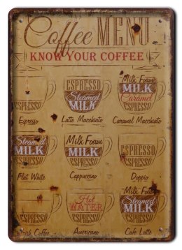 KAWA ESPRESSO METALOWY SZYLD PLAKAT OBRAZEK #07014