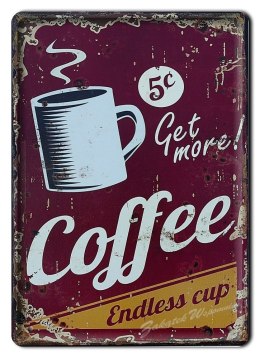 KAWA METALOWY SZYLD PLAKAT OBRAZEK VINTAGE #03062