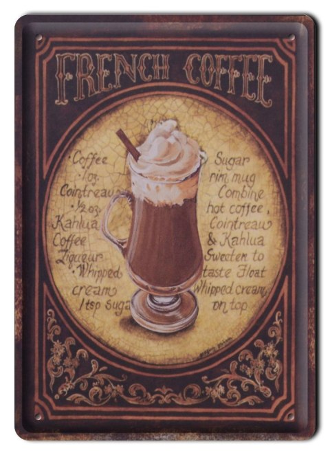 KAWA METALOWY SZYLD PLAKAT VINTAGE RETRO #00714