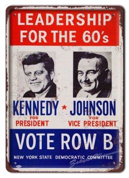 KENNEDY JOHNSON METALOWY SZYLD RETRO #05433