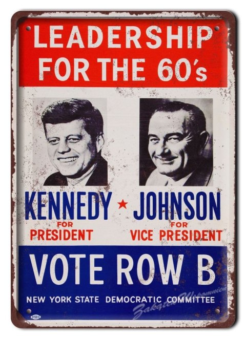 KENNEDY JOHNSON METALOWY SZYLD RETRO #05433