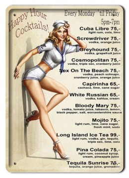 KOKTAIL METALOWY SZYLD PLAKAT TABLICZKA RETRO #07405