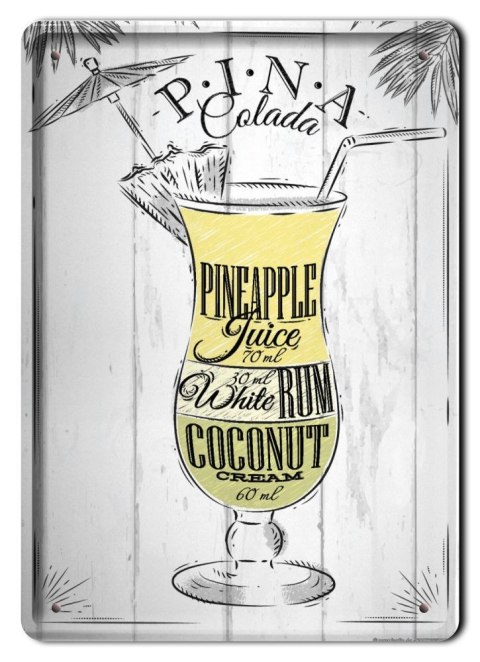 KOKTAIL PLAKAT METALOWY SZYLD RETRO VINTAGE #10978