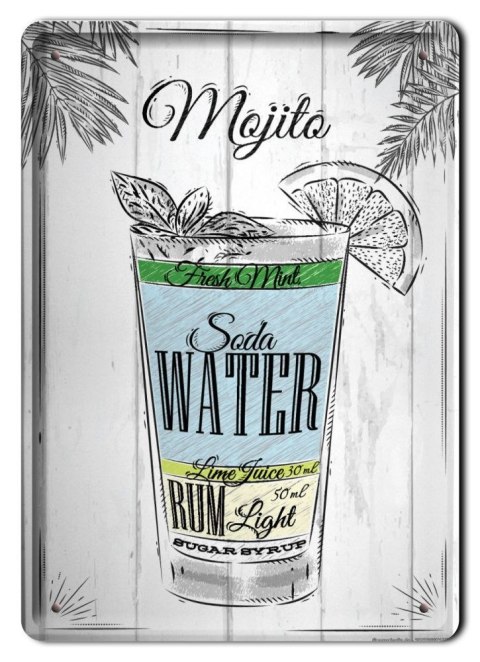 KOKTAIL PLAKAT METALOWY SZYLD RETRO VINTAGE #10979