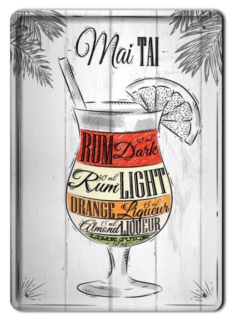 KOKTAIL PLAKAT METALOWY SZYLD RETRO VINTAGE #10981