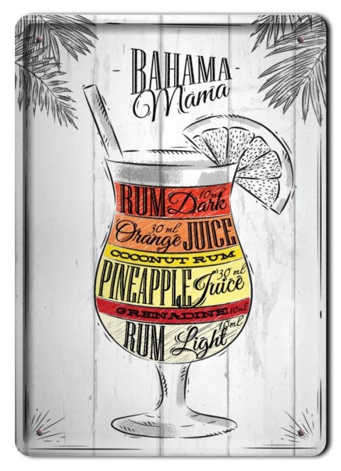 KOKTAIL PLAKAT METALOWY SZYLD RETRO VINTAGE #10985