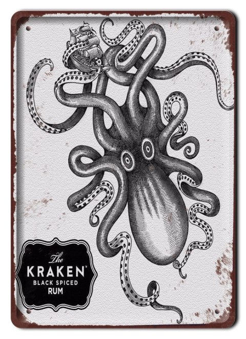 KRAKEN RUM METALOWY SZYLD OBRAZEK RETRO #07179