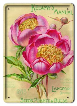 KWIATY METALOWY SZYLD OBRAZEK VINTAGE RETRO #00087