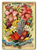 KWIATY METALOWY SZYLD OBRAZEK VINTAGE RETRO #02287