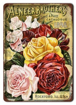 KWIATY METALOWY SZYLD PLAKAT OBRAZEK RETRO #06139