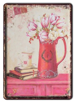 KWIATY METALOWY SZYLD PLAKAT RETRO VINTAGE #01094