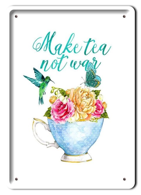 KWIATY METALOWY SZYLD PLAKAT VINTAGE RETRO #08681