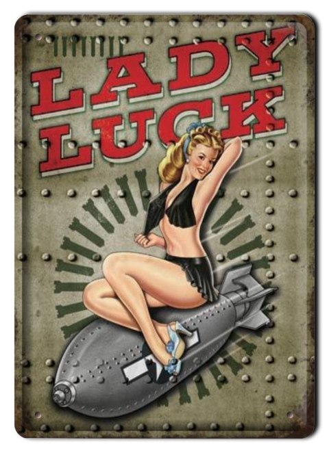 LADY LUCK METALOWY SZYLD PLAKAT RETRO #01146