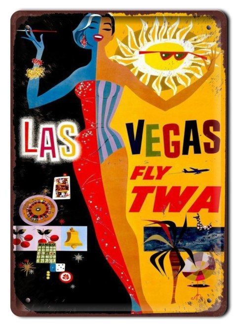 LAS VEGAS METALOWY SZYLD PLAKAT VINTAGE RETRO #09559