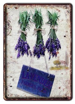 LAWENDA METALOWY SZYLD PLAKAT RETRO #01101