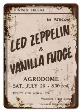 LED ZEPPELIN PLAKAT METALOWY SZYLD RETRO #10129