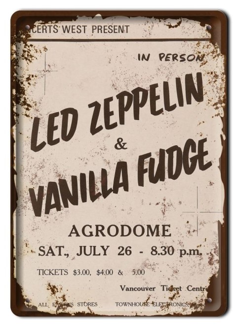 LED ZEPPELIN PLAKAT METALOWY SZYLD RETRO #10129