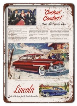 LINKOLN METALOWY SZYLD PLAKAT OBRAZEK RETRO #06185