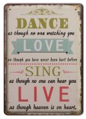 LOVE DANCE METALOWY SZYLD VINTAGE RETRO #00784