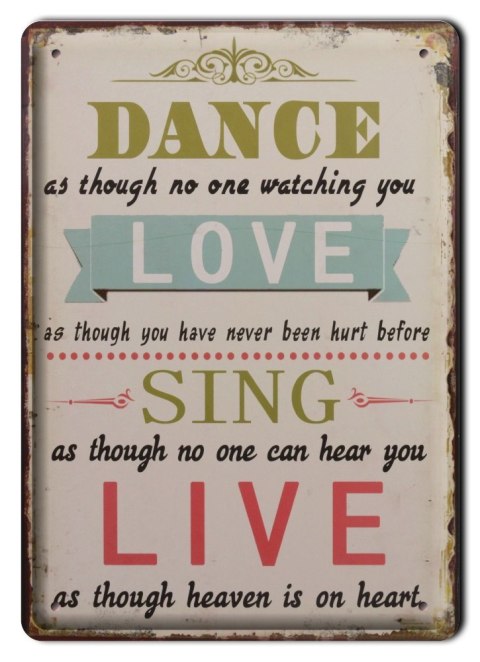 LOVE DANCE METALOWY SZYLD VINTAGE RETRO #00784