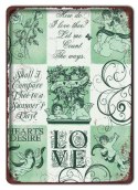 LOVE METALOWY SZYLD PLAKAT VINTAGE RETRO #08560