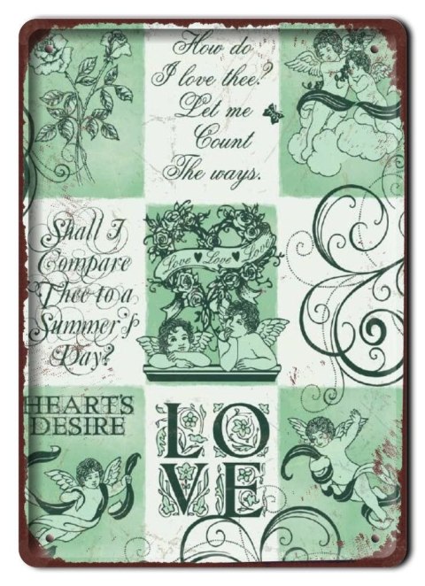 LOVE METALOWY SZYLD PLAKAT VINTAGE RETRO #08560