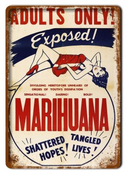 MARIHUANA METALOWY SZYLD PLAKAT RETRO #08035