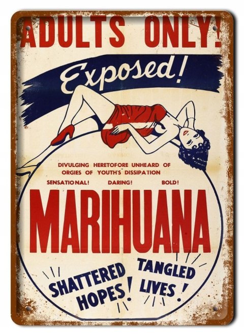 MARIHUANA METALOWY SZYLD PLAKAT RETRO #08035