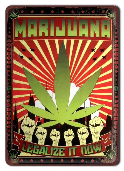 MARIHUANA METALOWY SZYLD PLAKAT RETRO VINTAGE #11612