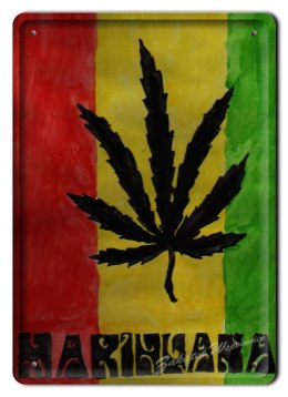 MARIHUANA METALOWY SZYLD VINTAGE RETRO #01392